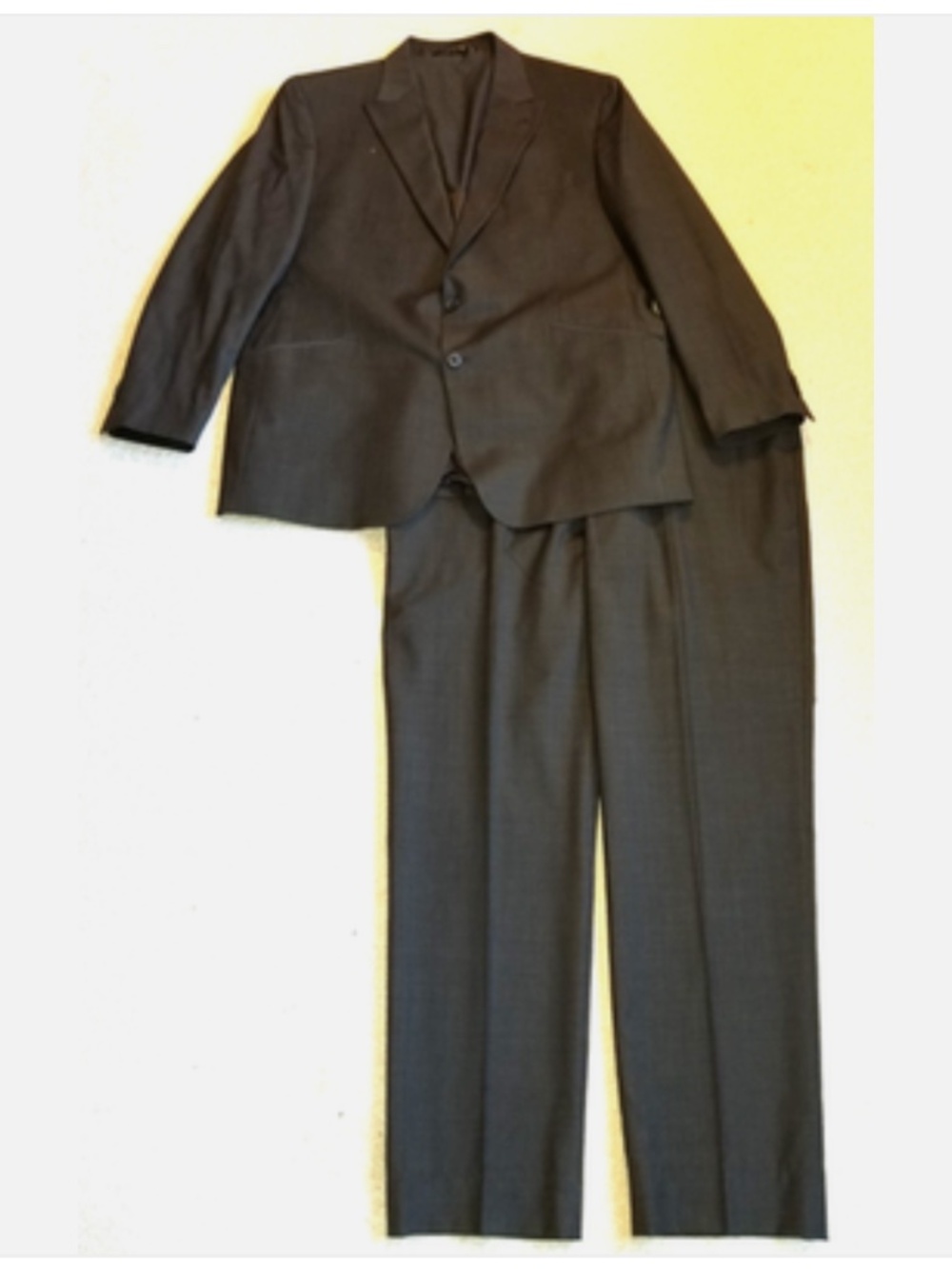 Mens Suit-JOSEPH ABBOUD-dark gray mini-check wool blend Classic-48L/43W